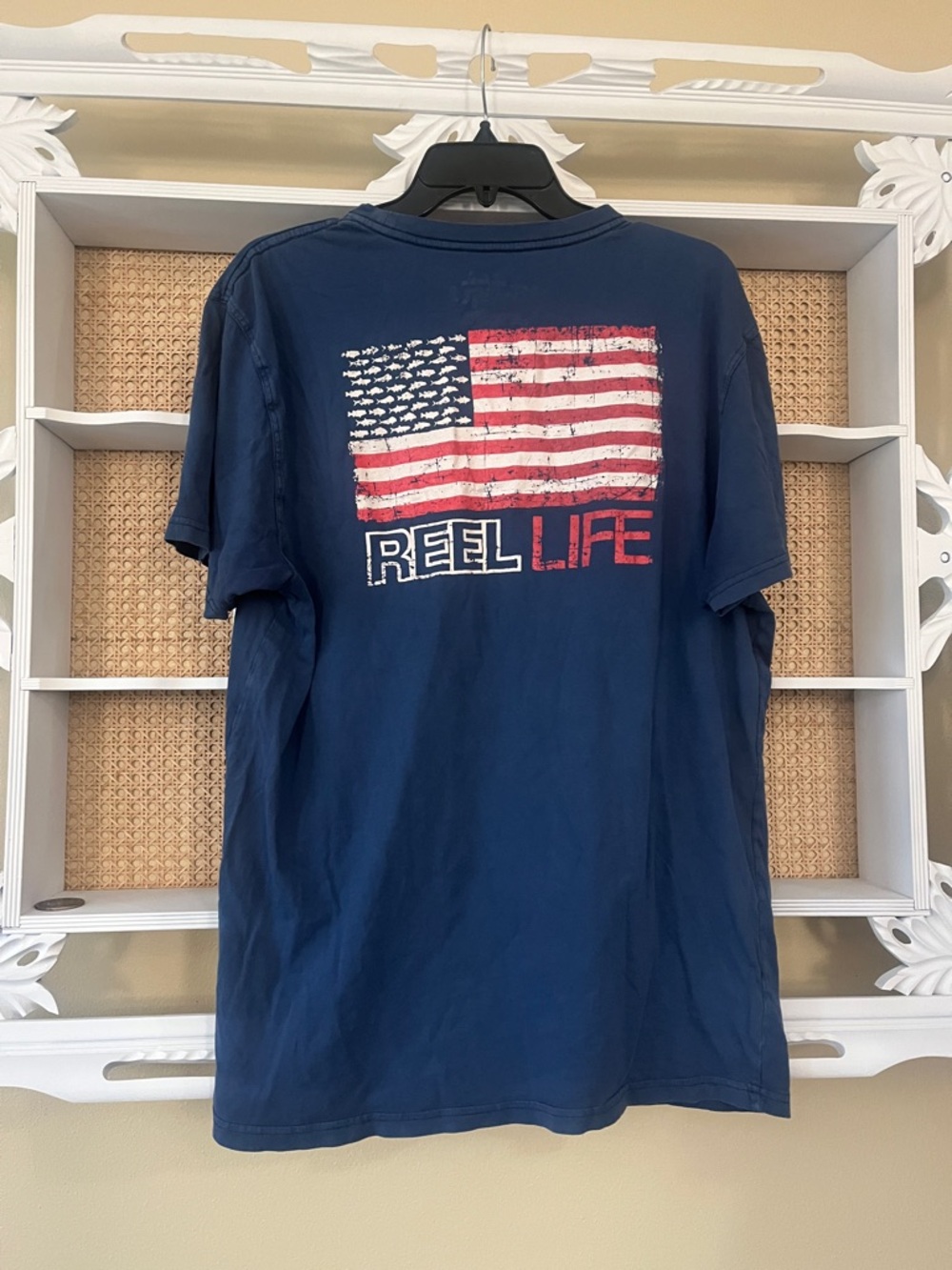 Reel Life Men's Navy Short-Sleeve Logo Tee